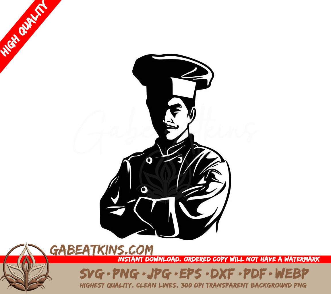  A Chef With His Arms Crossed SVG - Culinary Master SVG