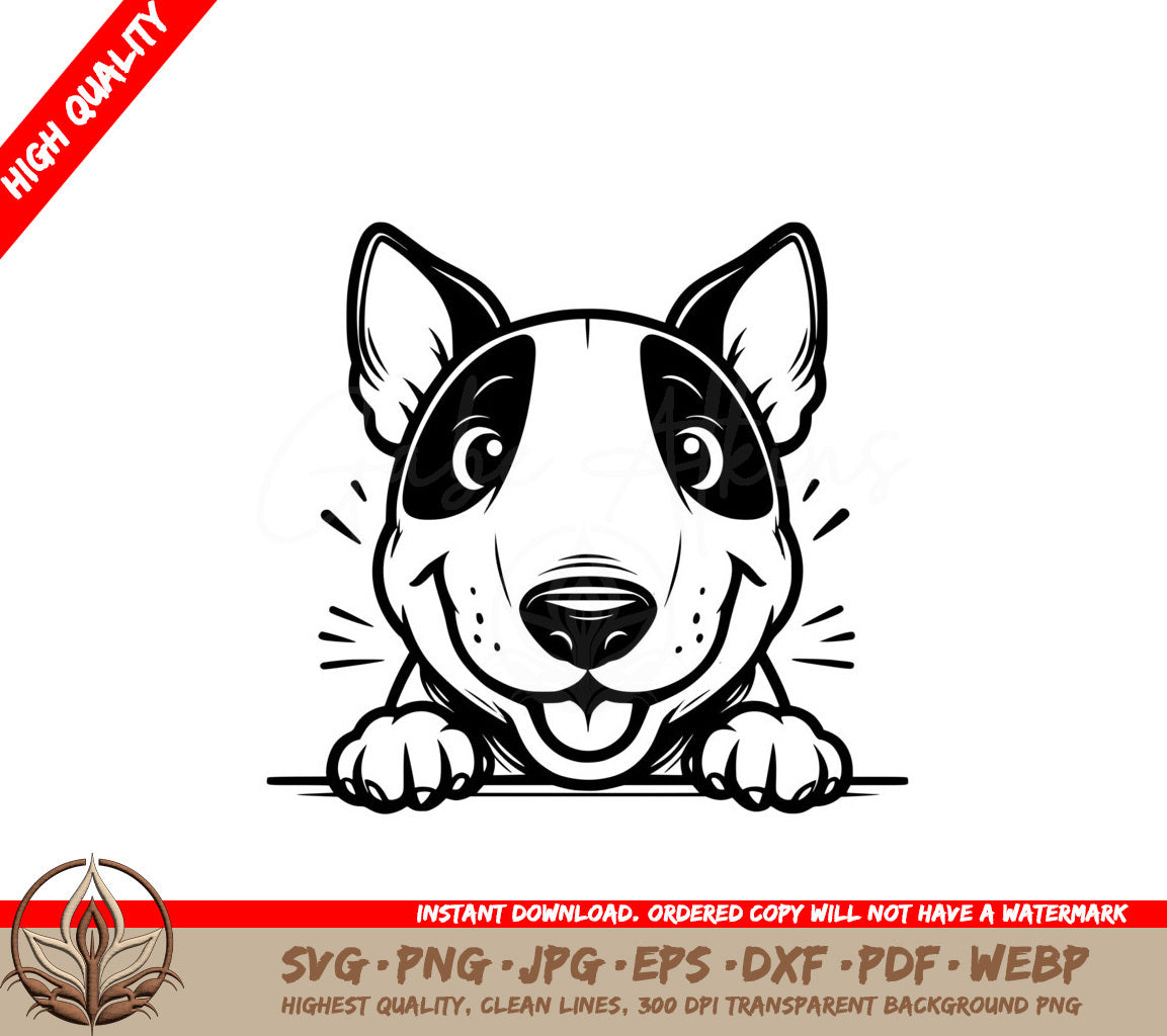 Curious Bull Terrier SVG