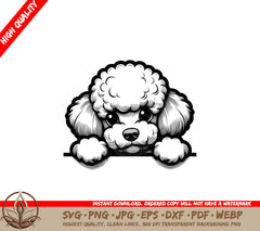 Curious Poodle Peek SVG Digital Product