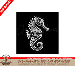 Curled Seahorse Spirals SVG Digital File