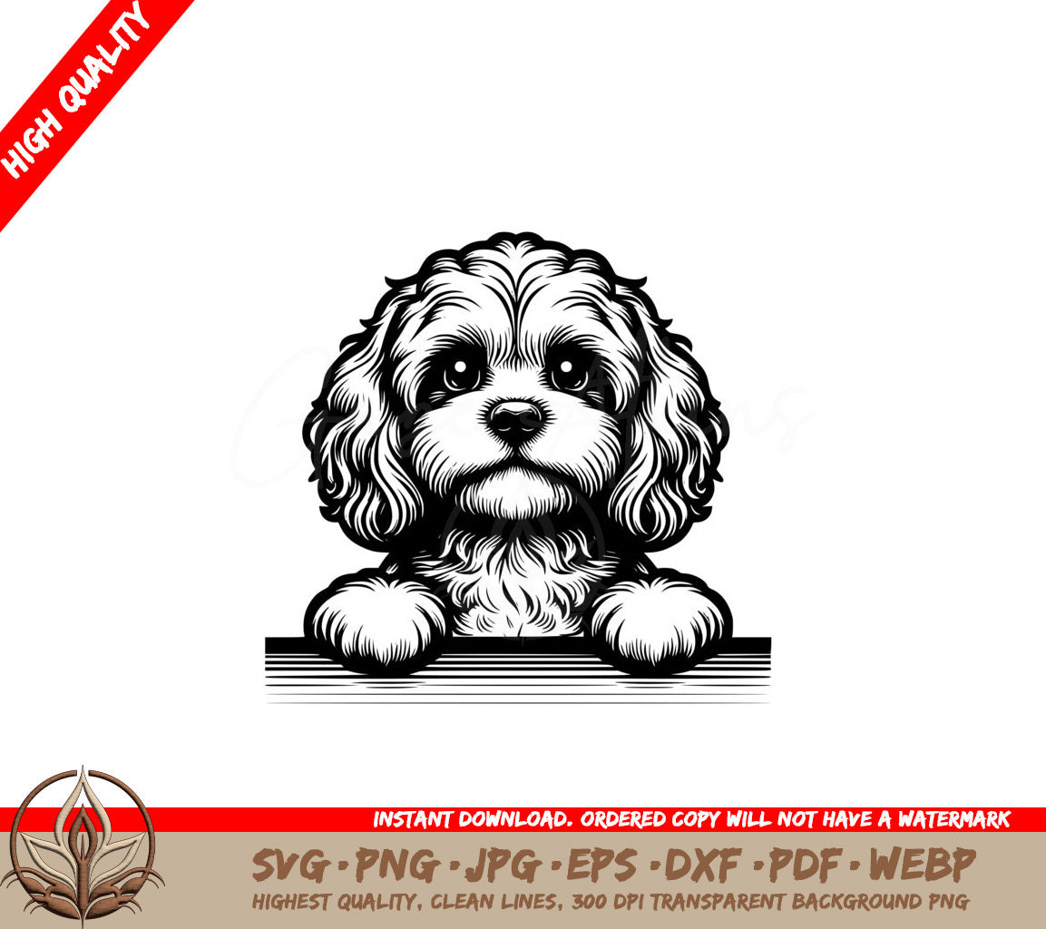 Curly Cavapoo Pooch SVG - Digital File for Flexibility