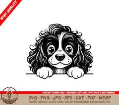 Curly Pup Peek SVG - Digital Product in Multiple Formats