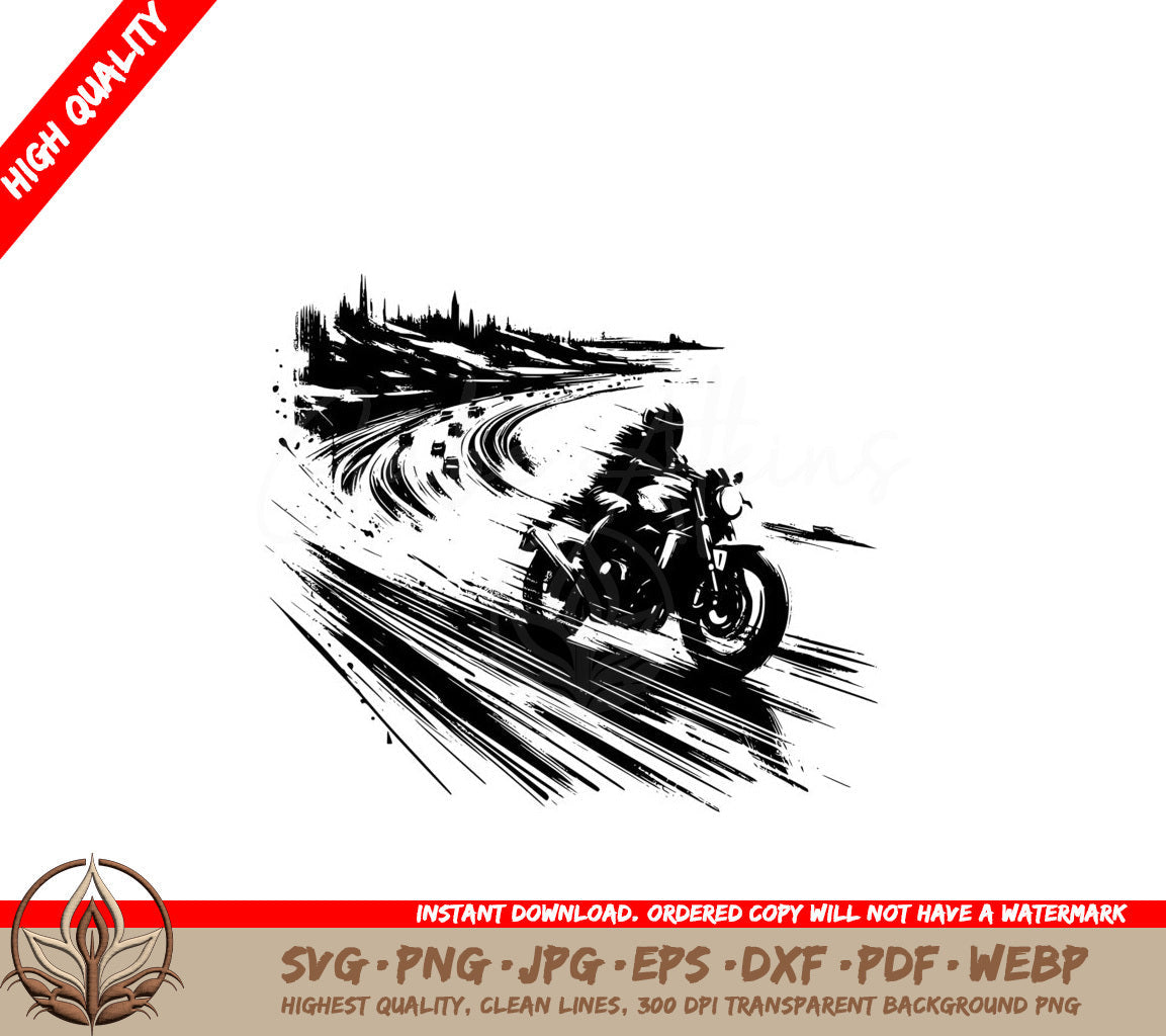 Curved Road Racer SVG - Digital File in Multiple Formats