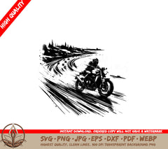 Curved Road Racer SVG - Digital File in Multiple Formats