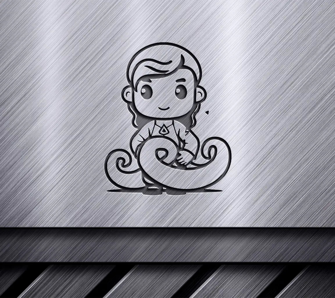 Cute Snake Boy Cartoon Mascot with Girl SVG Illustration SVG