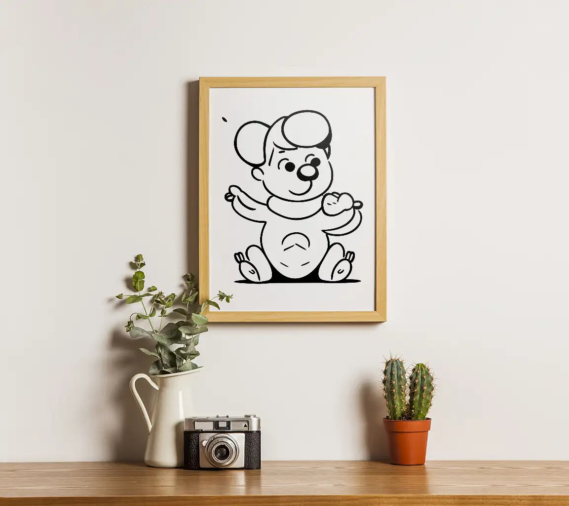 Cute Teddy Bear with Scarf SVG -  Hand Drawn Illustration SVG