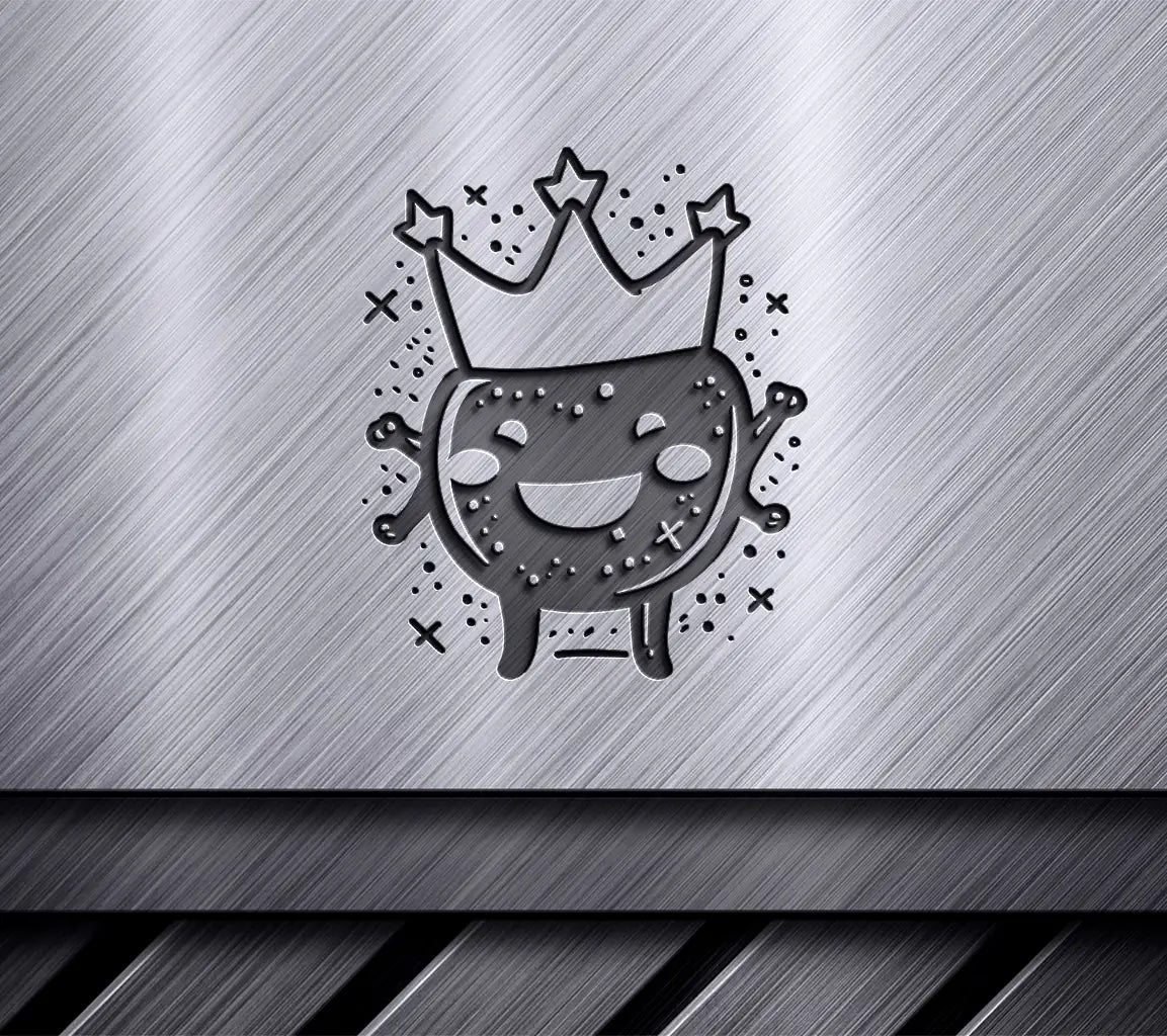 Cute Black Magic Ball Monster with Crown SVG SVG