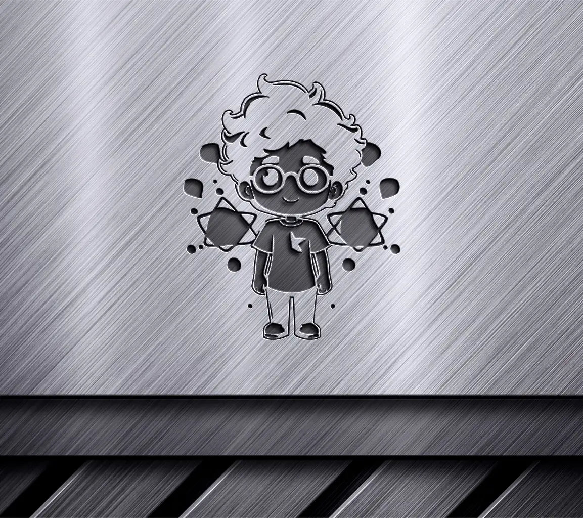 Cute Boy Scientist with Glasses -  Cartoon SVG SVG