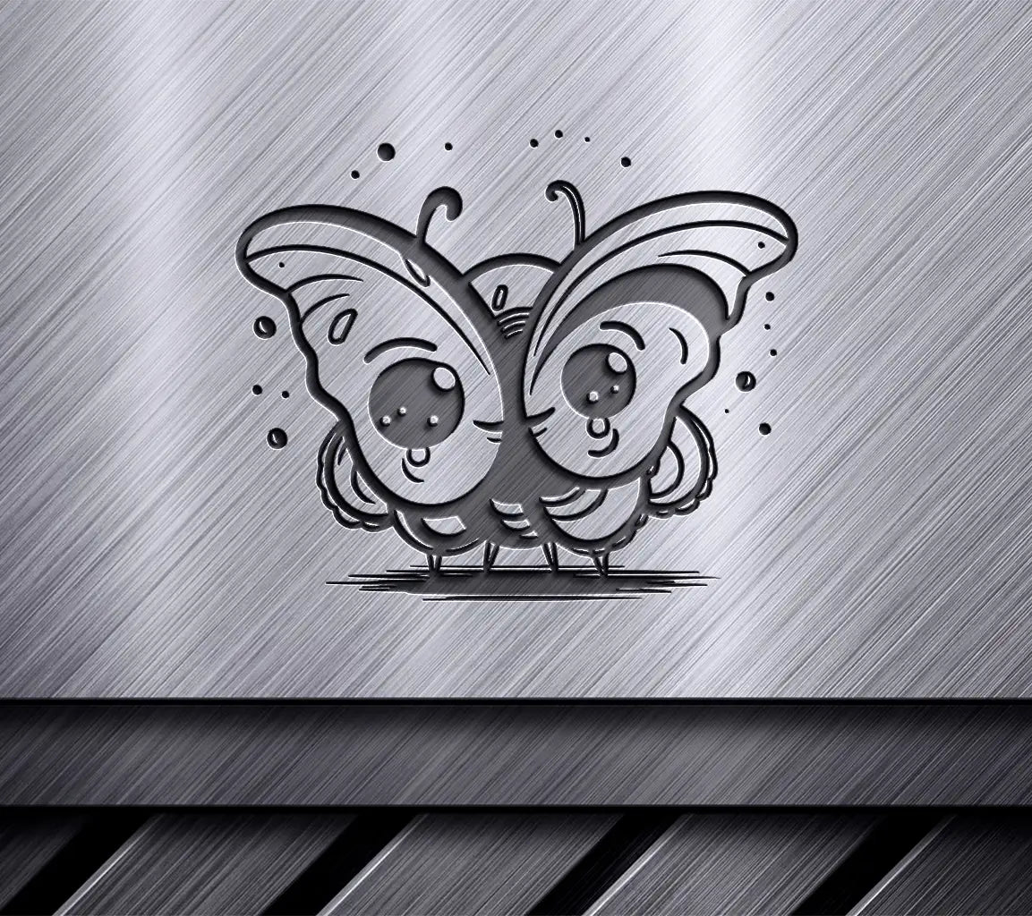 Cute  Butterfly SVG with Big Eyes - Cartoon Vector Illustration SVG