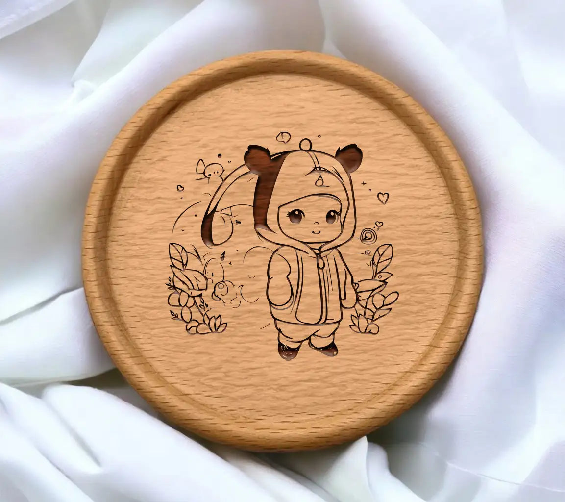 Cute Baby Panda & Astronaut Coloring Page SVG SVG