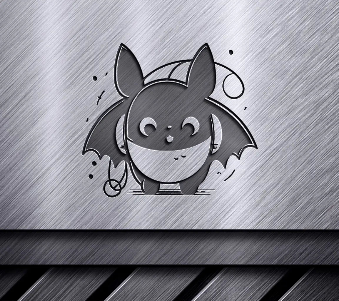 Cute Cartoon Bat with Headphones SVG -  Illustration SVG