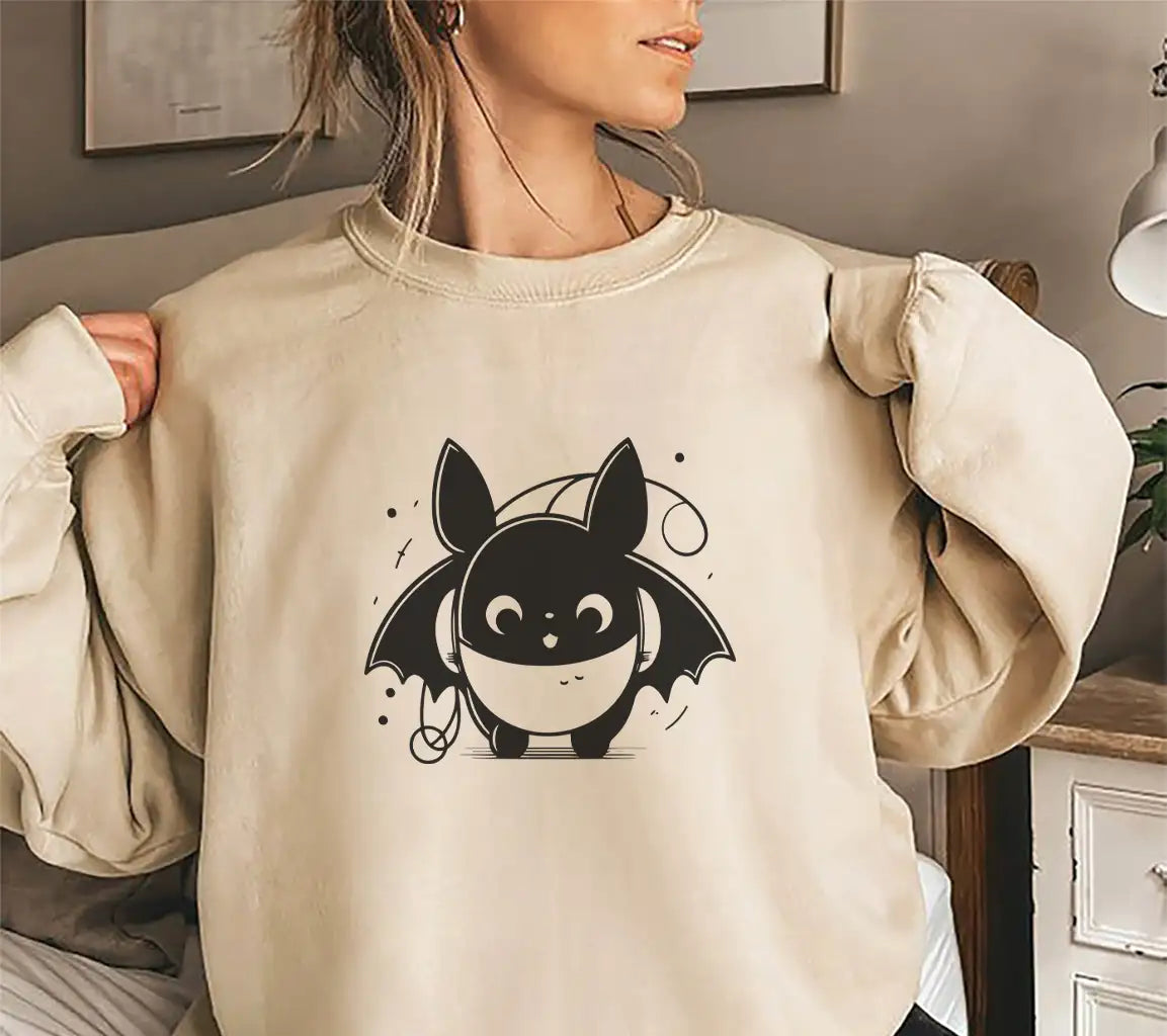 Cute Cartoon Bat with Headphones SVG -  Illustration SVG