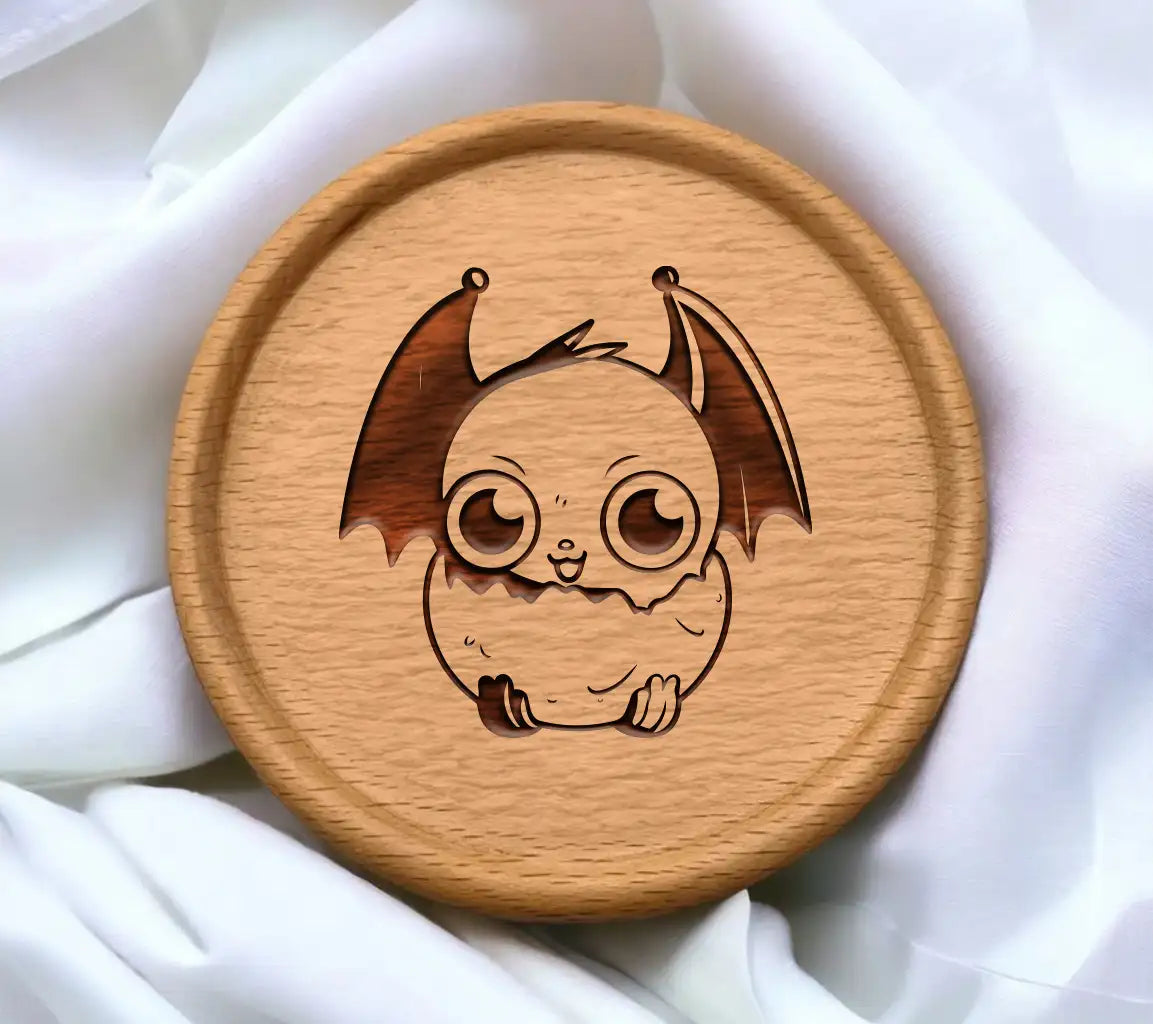 Cute Cartoon Bat with Horns SVG -  Illustration SVG