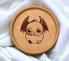 Cute Cartoon Bat with Horns SVG -  Illustration SVG