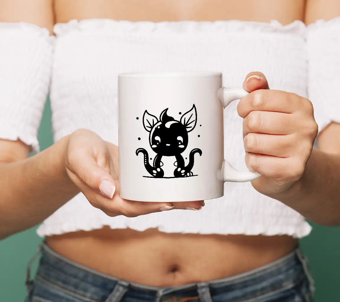 Cute Monster with Ears & Tentacles SVG -  Cartoon Devil Illustration SVG