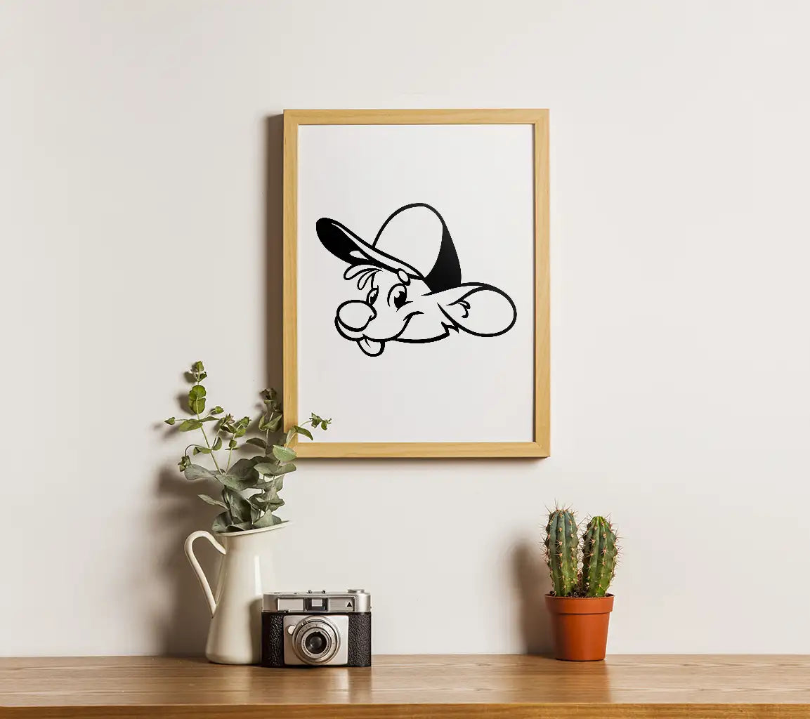 Cute Monkey & Mouse Coloring Page SVG -  Illustration SVG