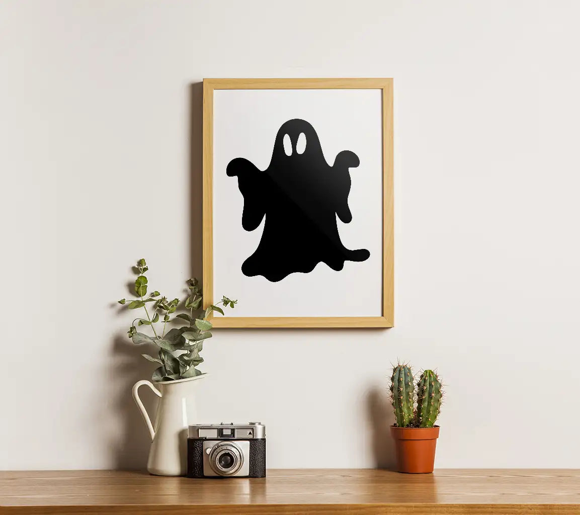 Cute Big-Eyed Ghost Silhouette SVG for Halloween SVG