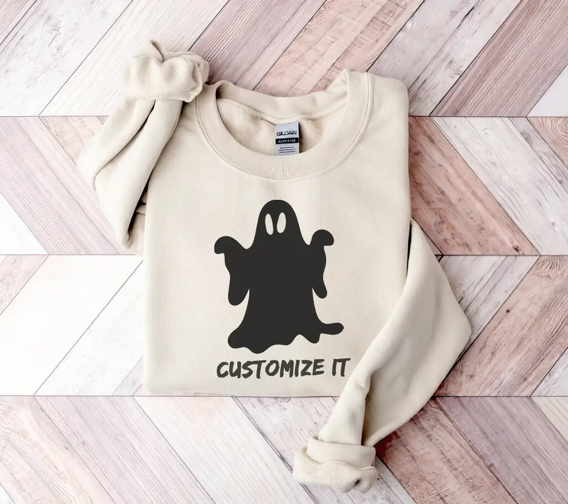 Cute Big-Eyed Ghost Silhouette SVG for Halloween SVG