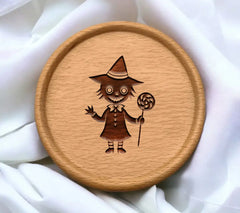 Cute Witch Holding Lollipop SVG -  Halloween Illustration SVG