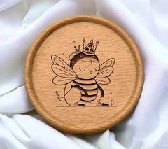 Cute Crowned Bee SVG -  Vector Illustration SVG