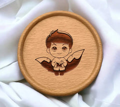 Cute Boy Holding Butterfly SVG -  Illustration SVG