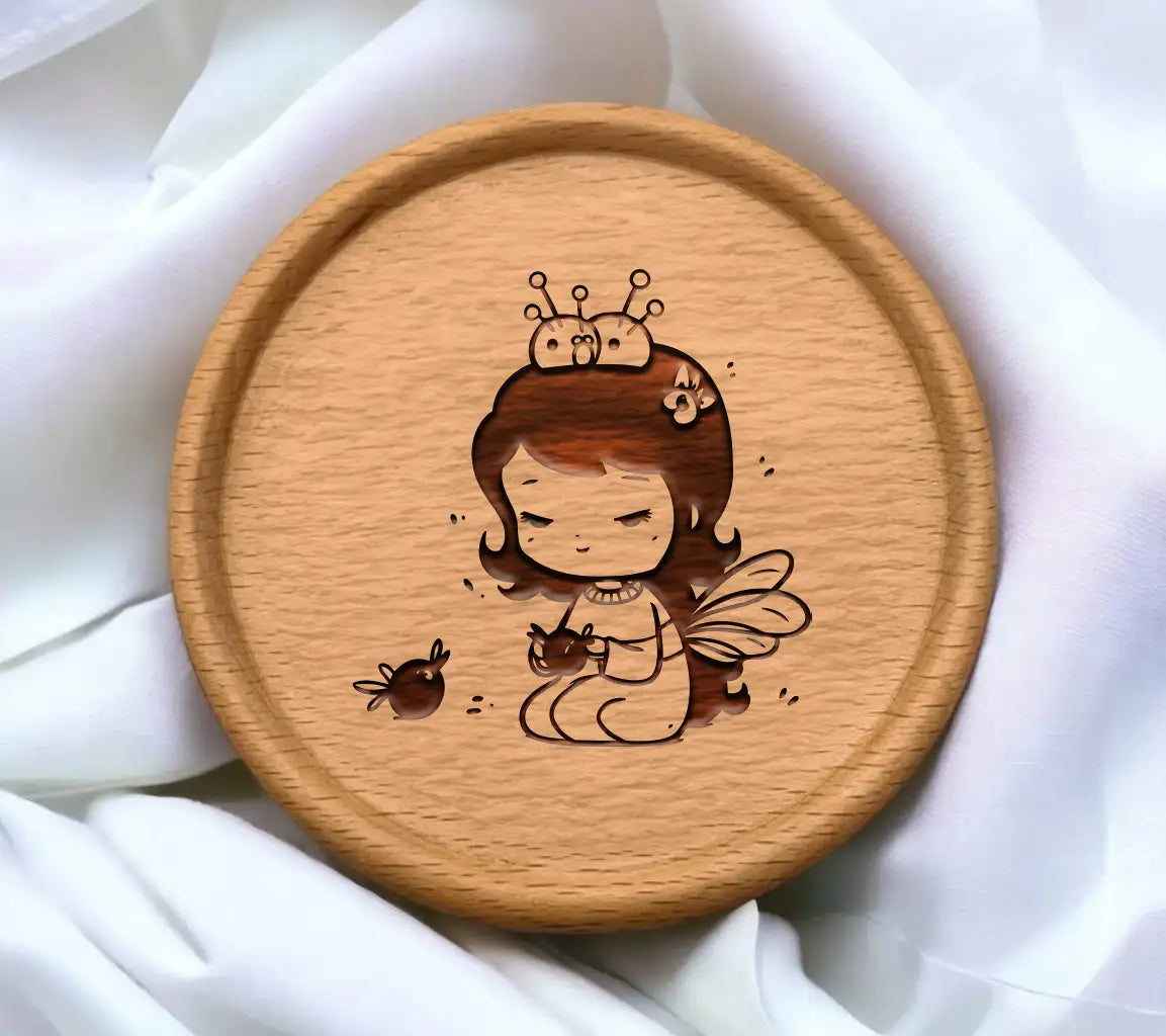 Cute Fairy with Crown SVG -  Drawing SVG