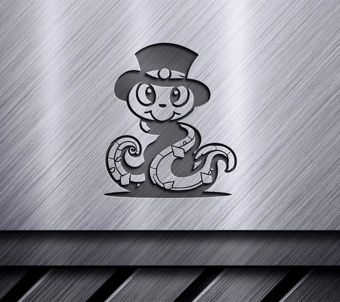 Cute Octopus in Top Hat & Snake SVG -  Illustration SVG