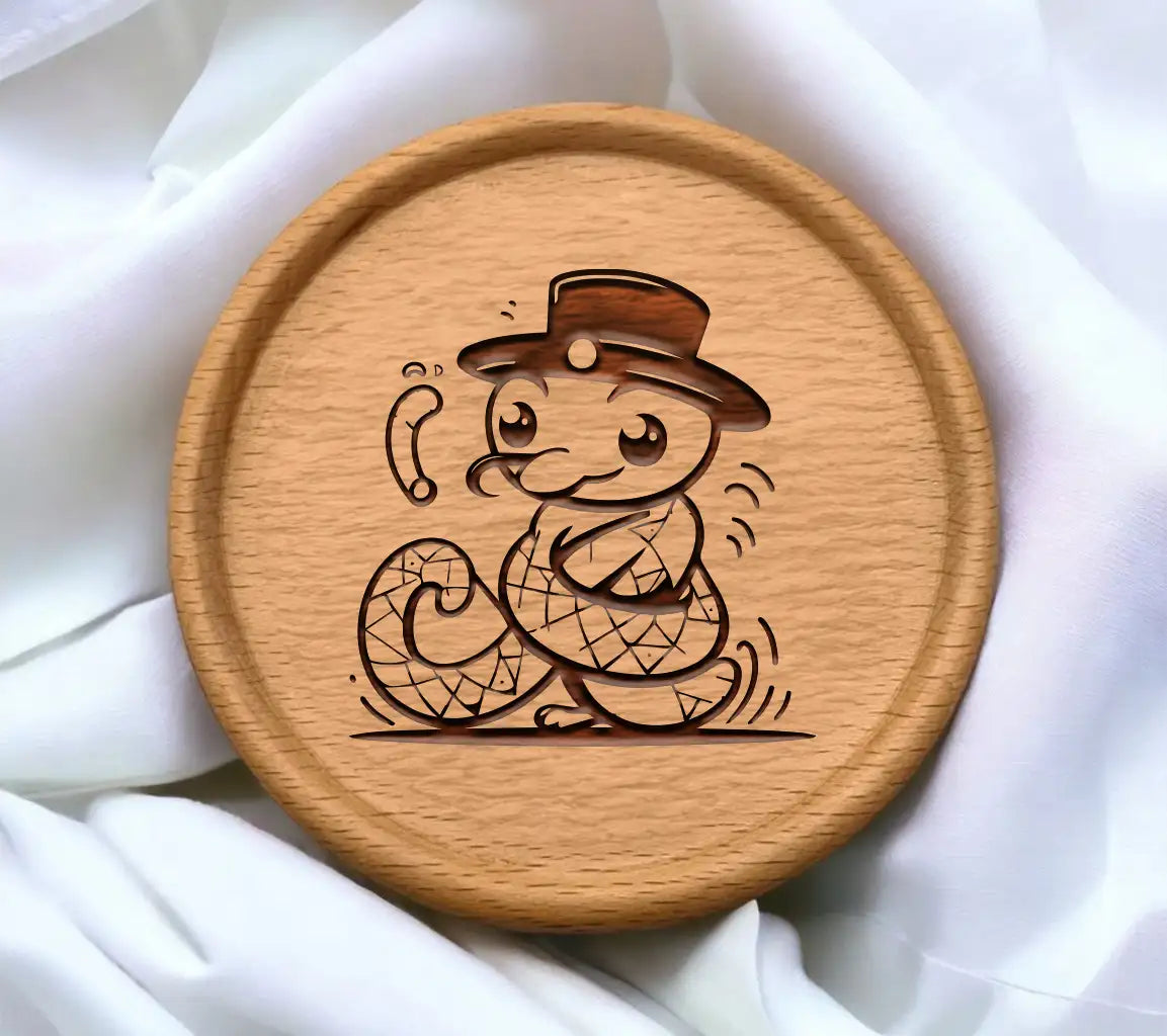 Cute Snake in Top Hat SVG -  Vector Illustration SVG