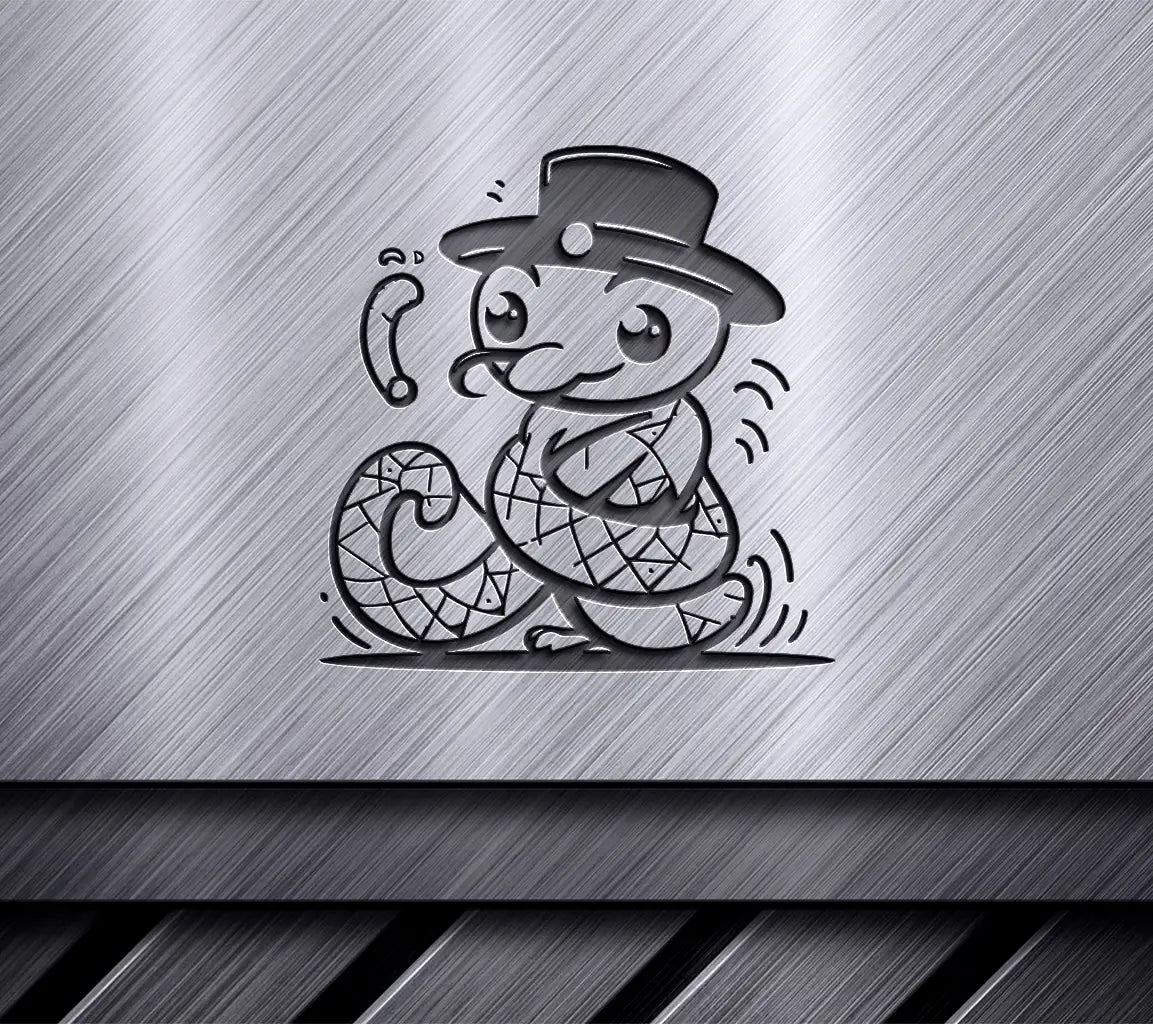 Cute Snake in Top Hat SVG -  Vector Illustration SVG