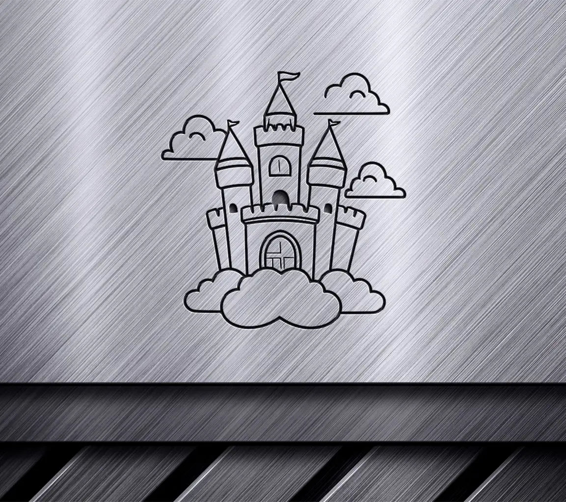  Castle with Clouds SVG - Kids Coloring Page SVG