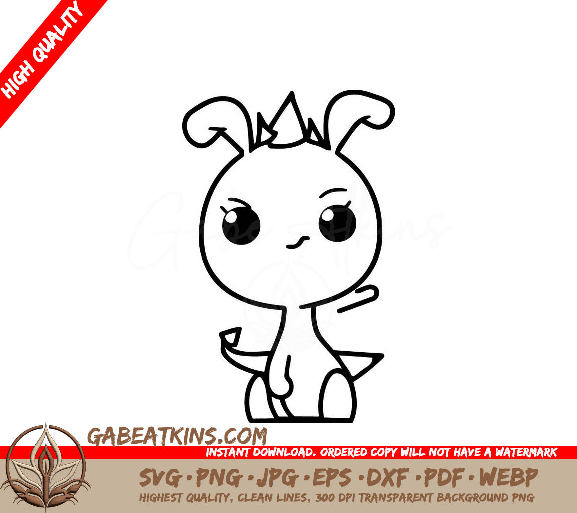 Cute Bunny with Crown SVG -  Cartoon Illustration SVG