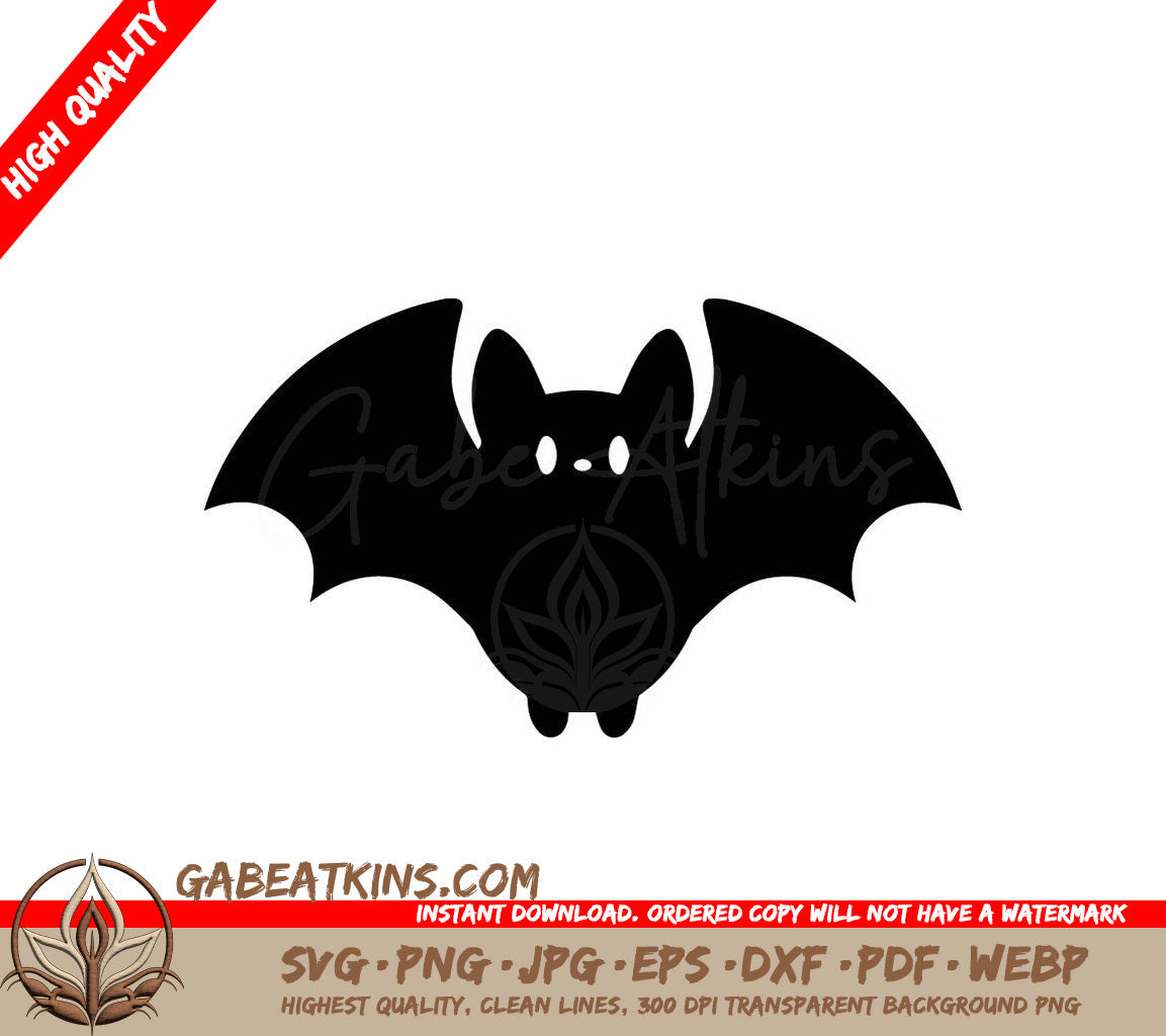 Cute Black Bat Halloween Silhouette SVG SVG