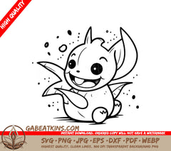 Cute Bat & Rhino SVG Bundle  Cartoon Animals with Wings SVG