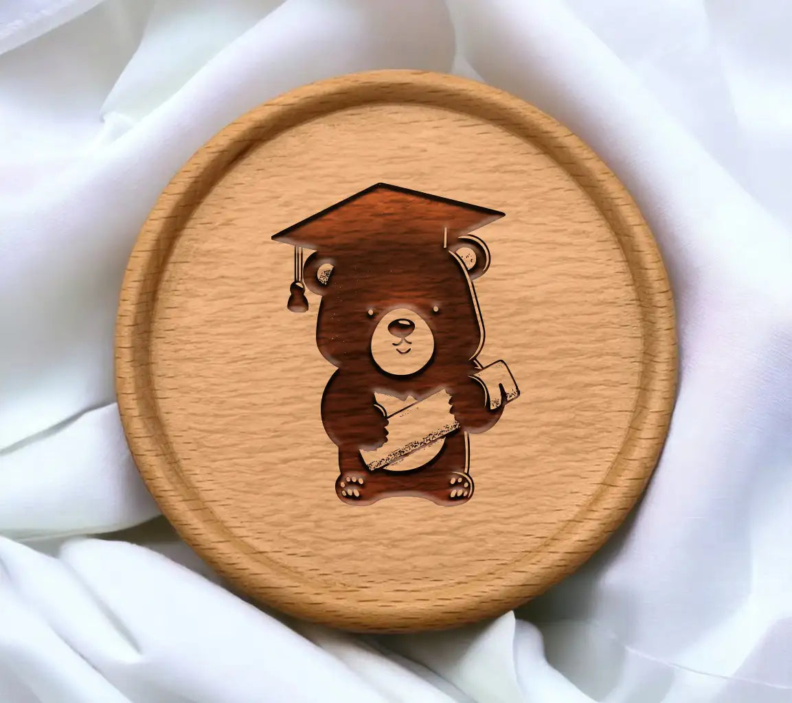 Cute Bear With Graduation Cap Cartoon