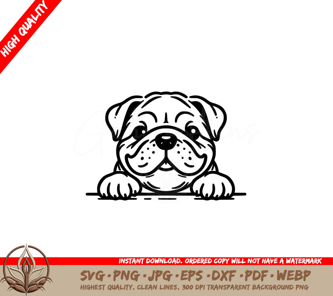 Cute Bulldog SVG - Digital Product file in various formats