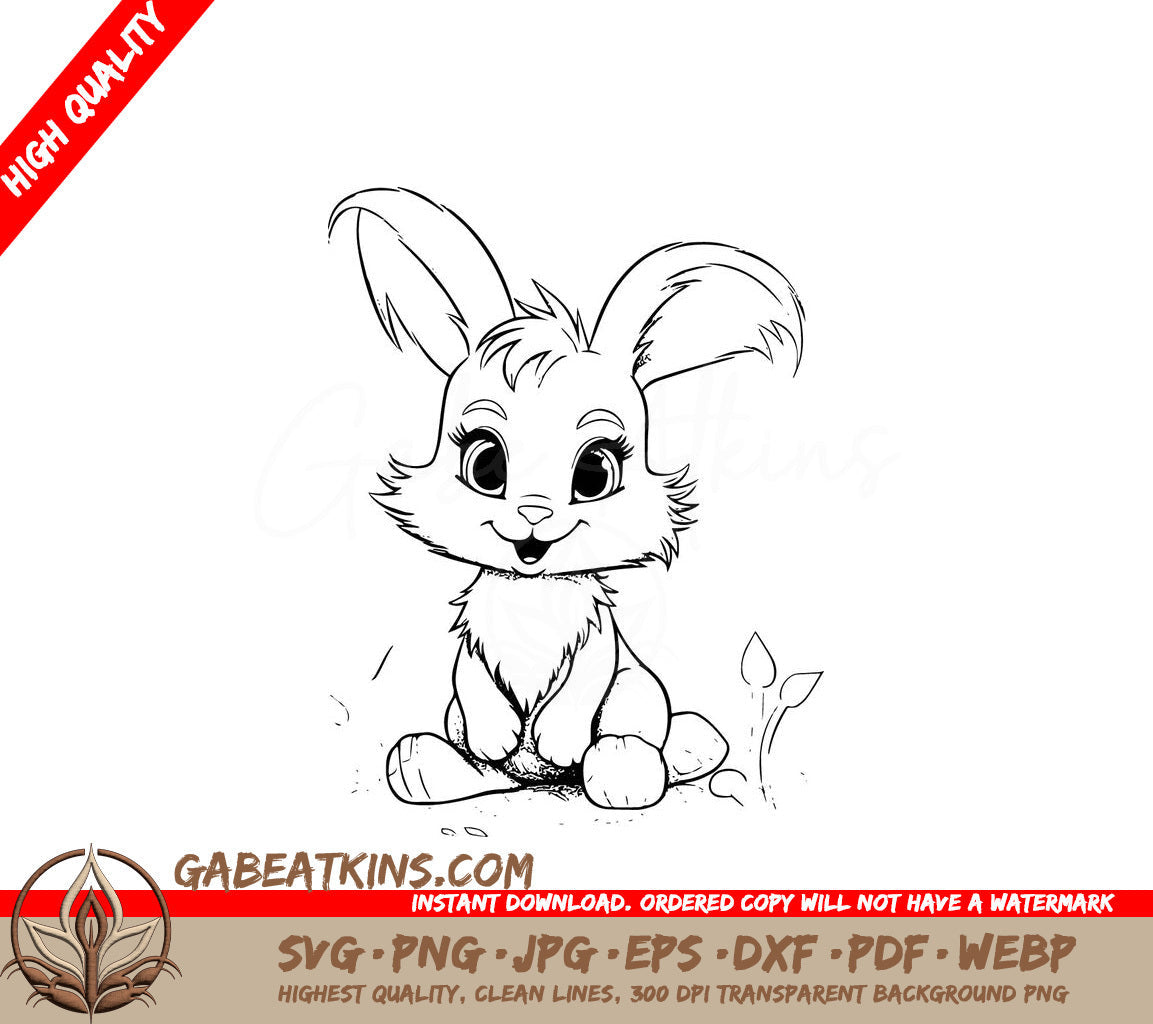  A Bunny Rabbit SVG - Cute Bunny Friend SVG