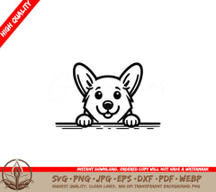 Cute Corgi Peek SVG - Digital Product in multiple formats