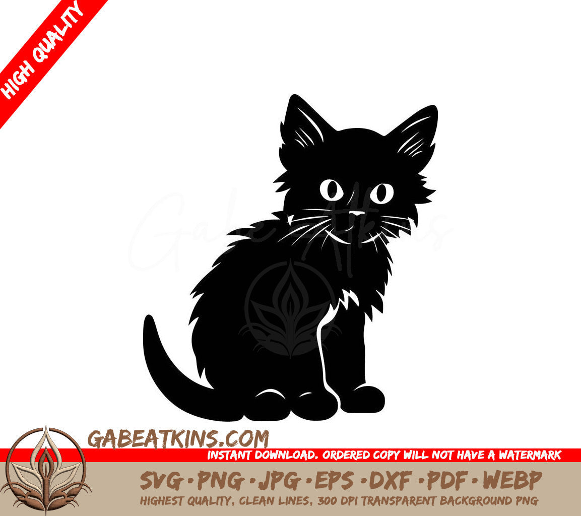  A Cat With Big Eyes SVG - Cute Kitten SVG