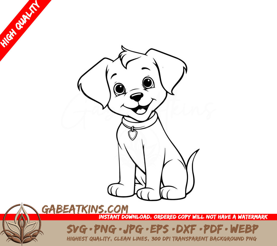  A Puppy Wearing A Collar SVG - Cute Pup SVG