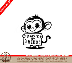 Dad Hero Monkey SVG - Digital Product in 8 File Formats