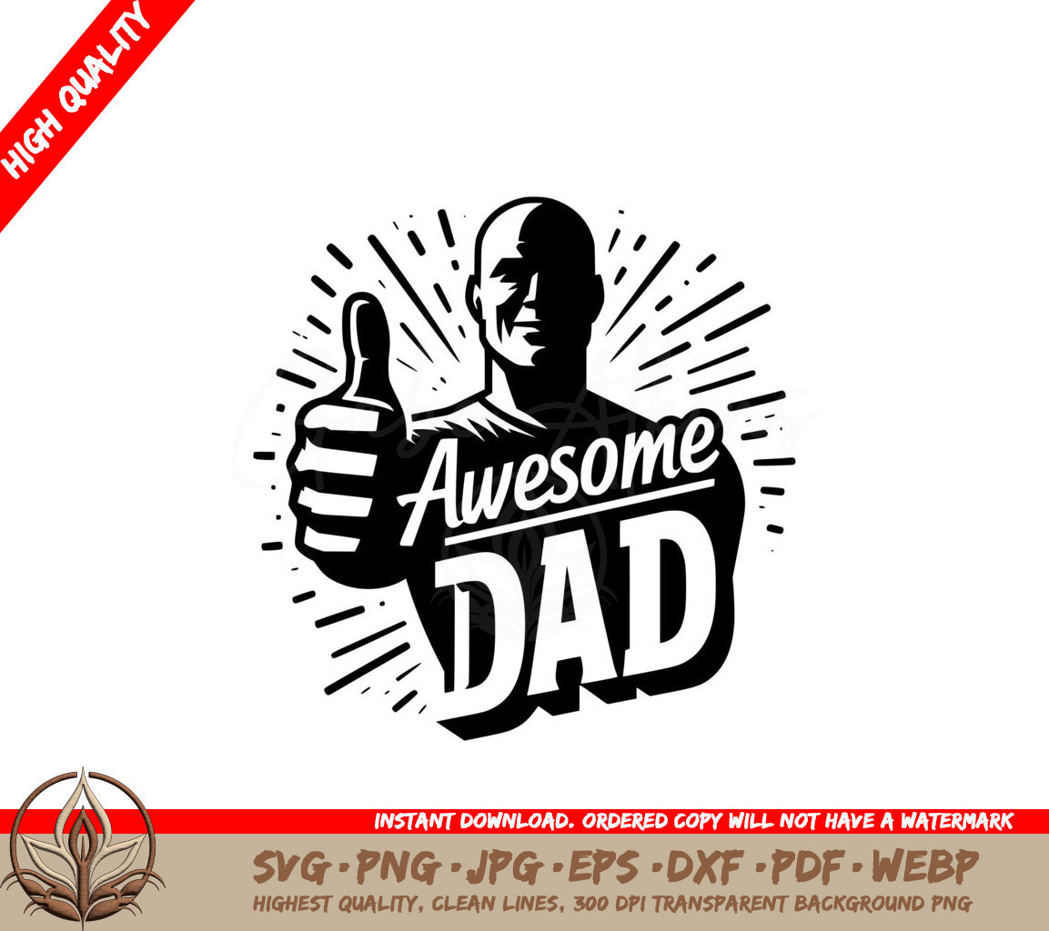 Dad Thumbs-up SVG - Digital Product File for Flexibility