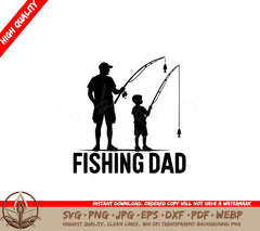 Dad Son Fishing Together SVG - Digital Product in various file formats