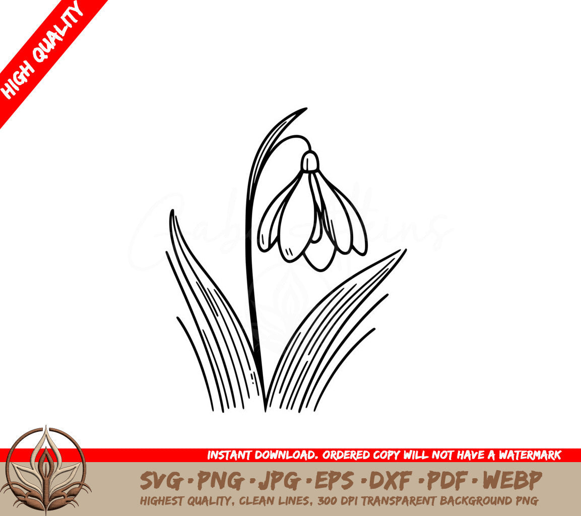 Dainty Snowdrop SVG Digital Product