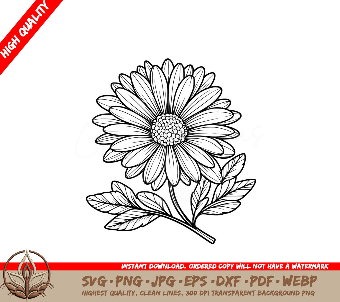 Daisy Blossom SVG - Digital file with 7+ formats for flexibility