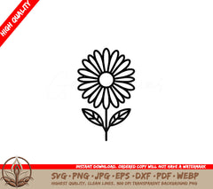 Daisy Silhouette Digital Product - SVG