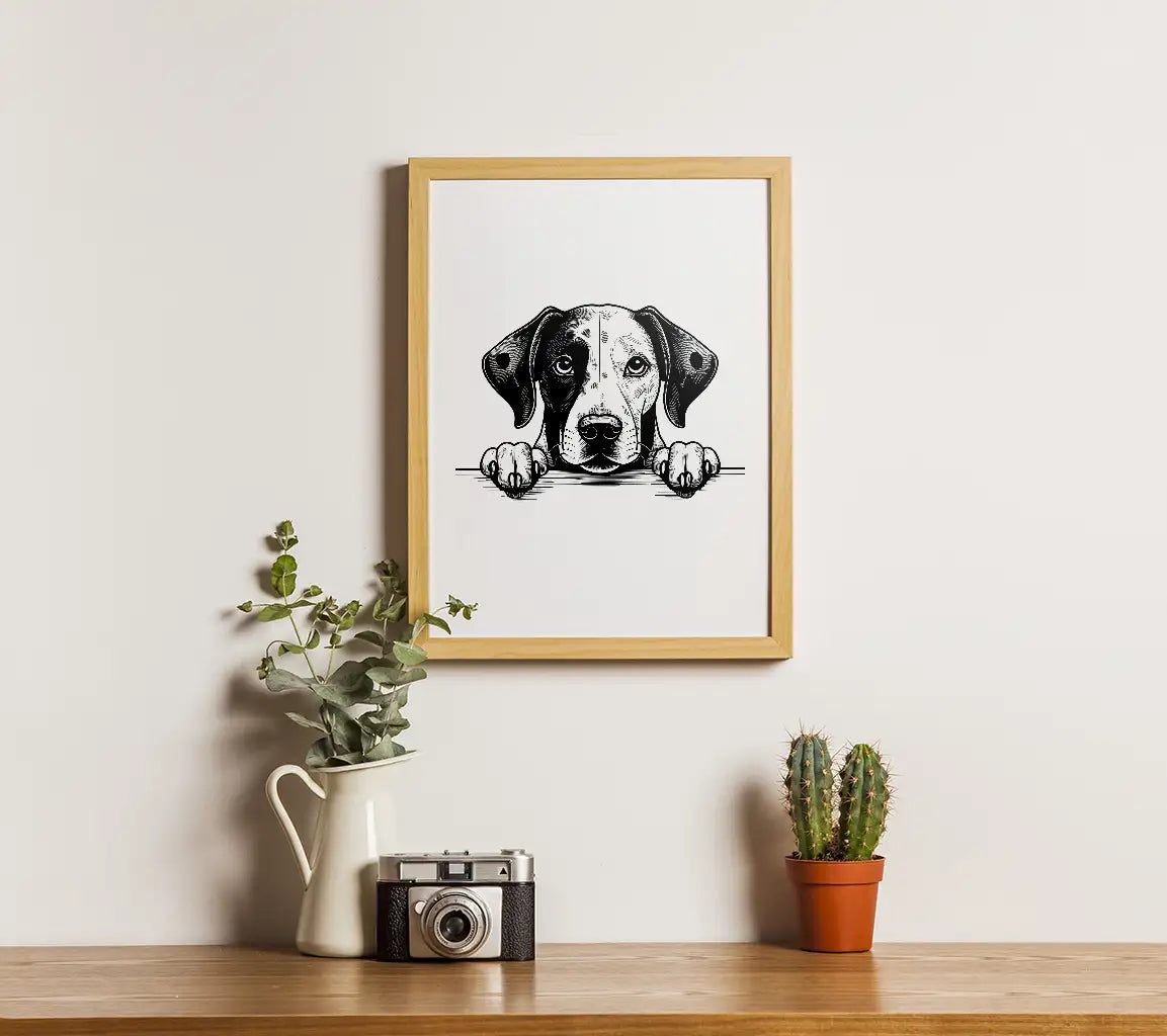 Dalmatian Peeking Over Wall -  SVG Cut File SVG