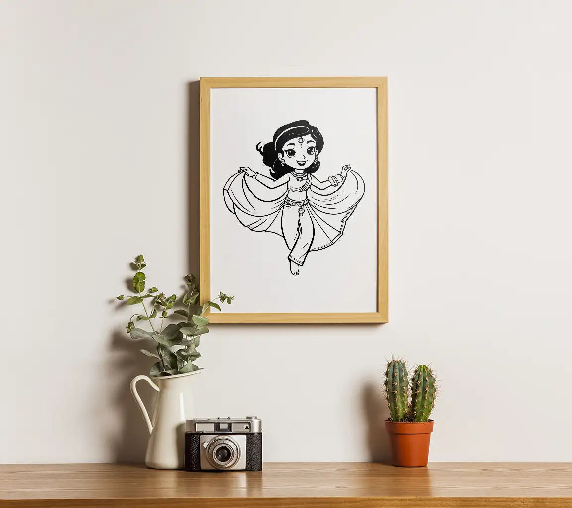  Dancing Woman SVG - Vector Coloring Page SVG