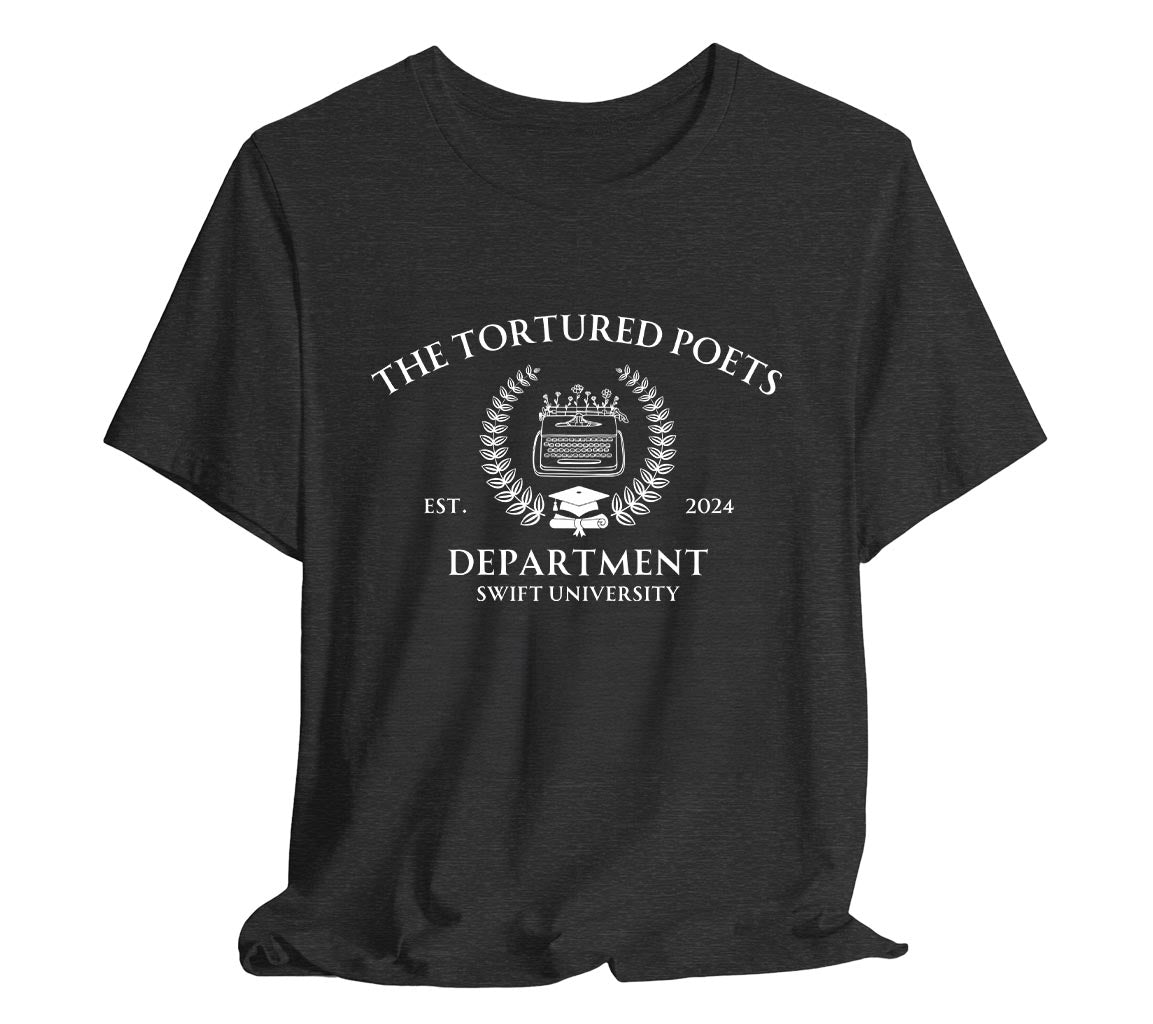 The Tortured Poets Department Swift University T-Shirt | TTPD Swift University T-Shirt | Taylor Swift Inspired T-Shirts Commemorating New Album Release, Taylor Swift T-Shirt, The Tortured Poets Department Merch, TTPD Shirt, Swiftie Merch, New Album Merch, Taylor Swift Fan Gift, College Tee, Fan Club Tee, Bella Canvas 3001 t-shirt