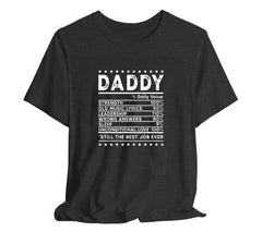 Dad Nutrition Facts T-Shirt, Perfect T-Shirt for Dads on Fathers Day | | Day Gift, Funny Father Shirt,