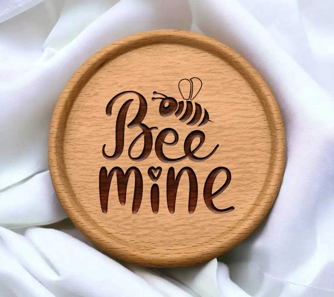 Bee Mine SVG Cut File - A Bee Is Above The Words Bee Mine SVG